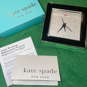 🖤Kate Spade Black Enamel 3.5” Square Clock🖤